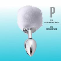 Plug Pompom Branco Tamanho P - SI Plug Pompom Branco Tamanho P - SI