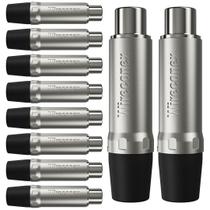Plug Rca Femea Nickel Preto 10 Un Wireconex