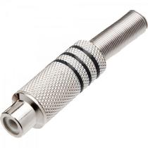 Plug RCA Fêmea Niquelado Com Mola JCRC0004 Preto Storm - DEZ / 10