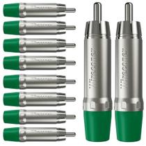 Plug Rca Macho Nickel Plt Wc 1212 Ml Gr Ni Verde Wireconex 10 Unidades F108