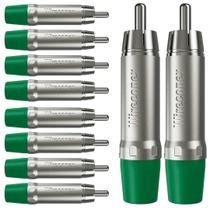 Plug Rca Macho Nickel Plt Wc 1212 Ml Gr Ni Verde Wireconex 10 Unidades