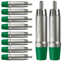 Plug Rca Macho Nickel Verde 10 Un Wireconex