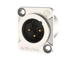 Plug roxtone xlr painel macho heavy duty rx3mdwp-ng prova dagua