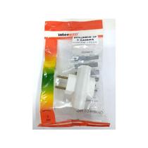 Plug T 3 Saídas 2P Branca 10A Pb 43690 Interneed
