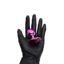 Plug tamanho M Anal Em Metal Com Pedra de coração