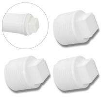 Plug Tampão 1/2 Polegada Roscável Em Pvc Branco 03 Un