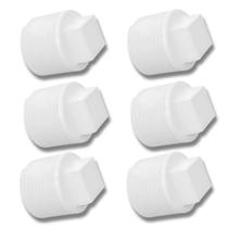 Plug Tampão 1/2 Polegada Roscável Em Pvc Branco 06 Un