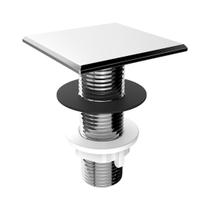 Plug Tapa Furo Cromado Acabamento Quadrado Torneira Balcão Parede Bidê Blukit 50mm