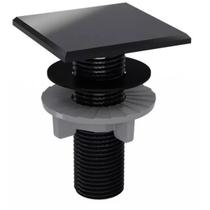 Plug Tapa Furo Preto Quadrado Balcão Parede Bidê Blukit 50mm - 091505