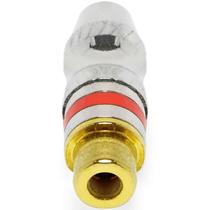 Plug tipo RCA Fêmea / Banhado a ouro - Vermelho Santo Angelo