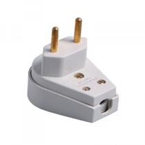 Plug Tomada 2 Pinos Angular 10a Até 250V Cinza Ilumi