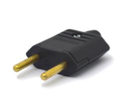 Plug Tomada Desmontável A/C Preto 2P 10A/250V - PLD1-2 - Margirus