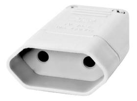 Plug Tomada Fêmea 10A Branco 2 Polos 1042 - Perlex