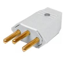 Plug Tomada Macho 10a 2p t Cinza REF: 1043CZ - PERLEX