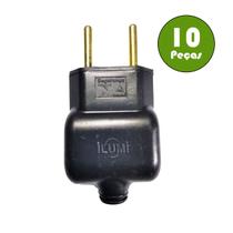 Plug Tomada Pino Macho 10a Anti Chama 250v Ilumi 10 Peças Plug Tomada Pino Macho 10a Anti Chama 250v Ilumi 10 Peças