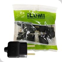 Plug Tomada Pino Macho 10A Anti Chama Ilumi 10 Peças 250v