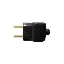 Plug Tomada Pino Macho Prensa Cabo Fio 2P 10A 250V Preto Plug Tomada Pino Macho Prensa Cabo Fio 2P 10A 250V Preto