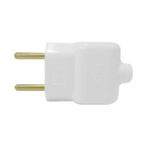 Plug Tomada Pino Macho Prensa Cabo Fio 2P Branco 10A 250V Plug Tomada Pino Macho Prensa Cabo Fio 2P Branco 10A 250V