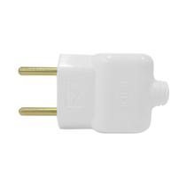 Plug Tomada Pino Macho Prensa Cabo Fio 2P Branco 10A 250V Plug Tomada Pino Macho Prensa Cabo Fio 2P Branco 10A 250V