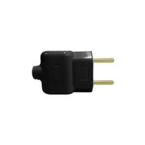 Plug Tomada Pino Macho Prensa Cabo Fio 2P Preto 20A 250V