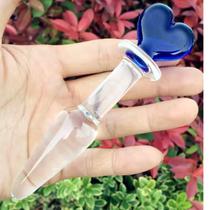 Plug Vidro Coração Azul