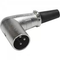 Plug XLR Cannon Metálico 90º Macho em L Conector Storm PGCN0012