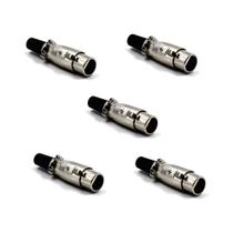 Plug Xlr Canon Fêmea 3 Polos Niquelado 5 Unidades