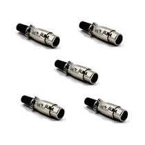Plug Xlr Canon Fêmea 3 Polos Niquelado 5 Unidades