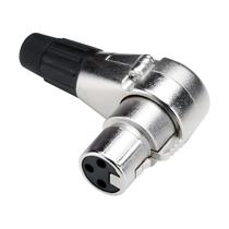 Plug XLR Canon Femea 90 Em L Com Ponta Banhada A Ouro HJH