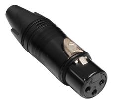 Plug Xlr Canon Fêmea Profissional Robusto 3 Pinos Preto Nfe