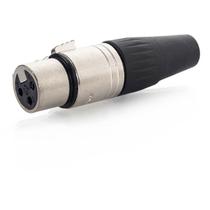 Plug XLR Fêmea 3 Pinos Niquelado Resistente RX3FP-NT Plug XLR Fêmea 3 Pinos Niquelado Resistente RX3FP-NT
