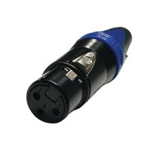 Plug xlr femea - azul ( cannon femea )