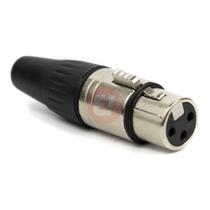 Plug XLR Fêmea Metal Profissional 3 Vias Roxtone