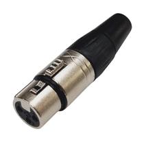 Plug Xlr Fêmea Metal Profissional 3 Vias Roxtone