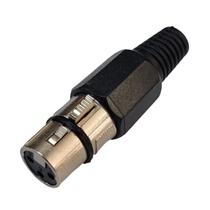 Plug Xlr Fêmea Metal Simples Cromado Dreamer Unidade