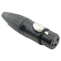 Plug XLR Fêmea Preto Profissional Para Mesa Som Microfone Plug XLR Fêmea Preto Profissional Para Mesa Som Microfone