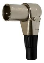 Plug Xlr Macho 90o Metal Profissional Níquel Mxt Cinza