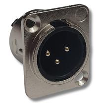 Plug XLR Macho Painel 3 Pinos Gold Metal ABS HX091 HJH