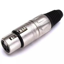 Plug xlr sas 3 pinos linha femea niquelado l3fnn01