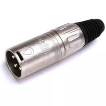 Plug xlr sas 3 pinos linha macho niquelado l3mnn01