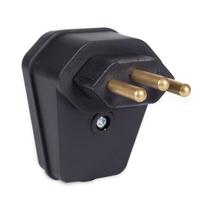 Plugue 20A 3 Pinos 90 Extra Grande com Prensa Cabo Preto MarGirius