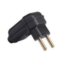 Plugue 2P 10A 90G C/ Prensa Cabo Pld10 Preto