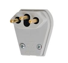 Plugue 2p+t 20a 250v com prensa cabo cinza pezzi