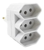 Plugue 2p+t 3 Saídas 20a/250v Sobrepor Fame Branca -