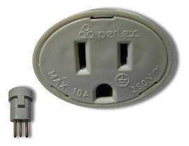 Plugue Adaptador 2 P +t Entrada Antiga Nova Entrada Perlex
