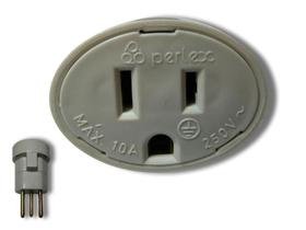 Plugue Adaptador 2 Pinos +T Entrada Antiga/Nova Entrada - PERLEX