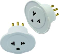 Plugue Adaptador Cinza 10A 2 P+T Maciços Radial Com 20 Peças