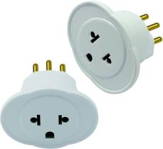 Plugue Adaptador Cinza 10A 2 P+T Maciços Radial Com 20 Peças
