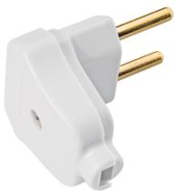 Plugue Angular 2p 10 a 250 V Branco - Tramontina Plugue Angular 2p 10 a 250 V Branco - Tramontina