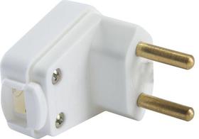 Plugue angular 2P 10A 250V~ cor branco